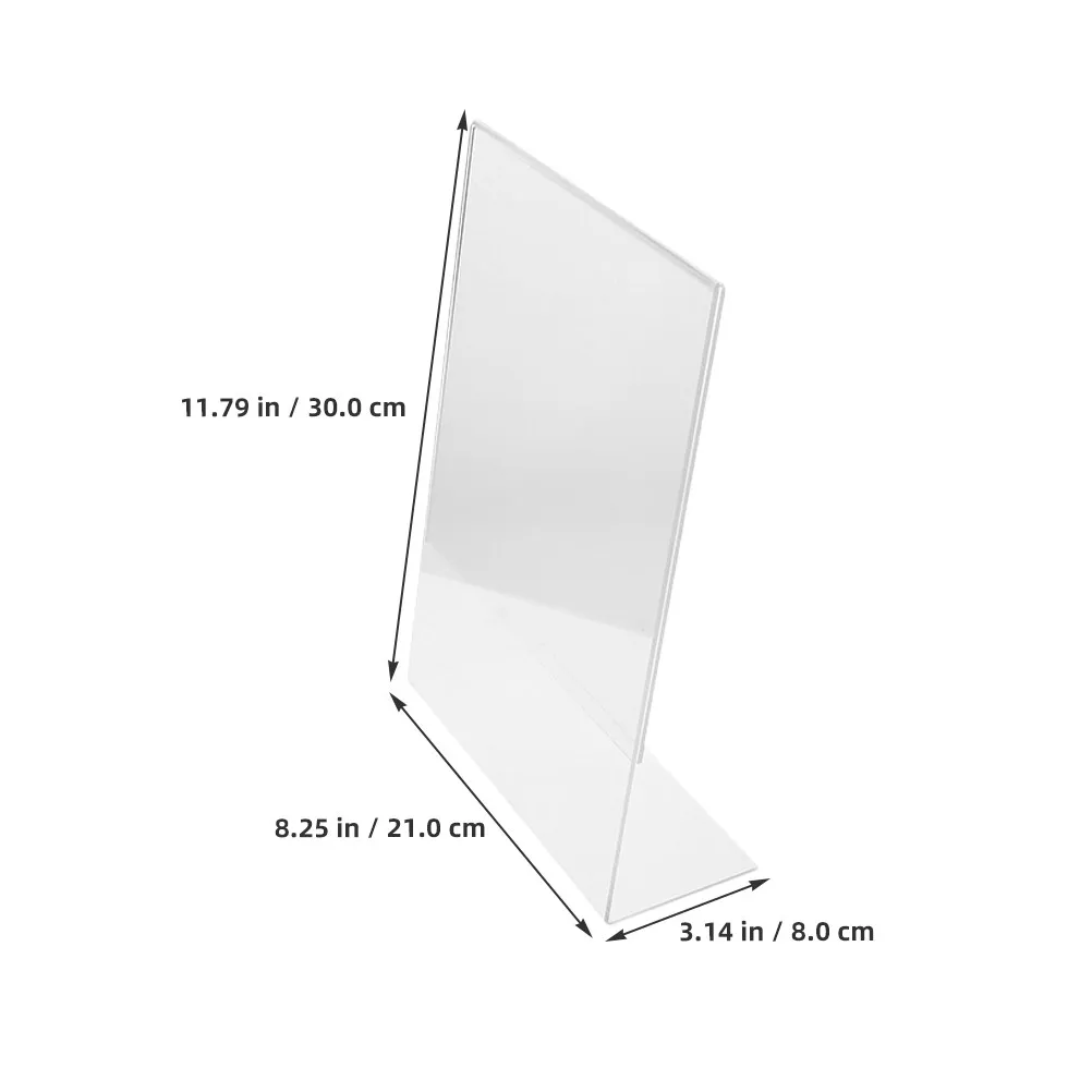2Pcs 아크릴 사인 홀더 결제 코드용 L자형 투명 메뉴 스탠드 테이블 번호 표시 교실 사무실 이벤트 데스크탑