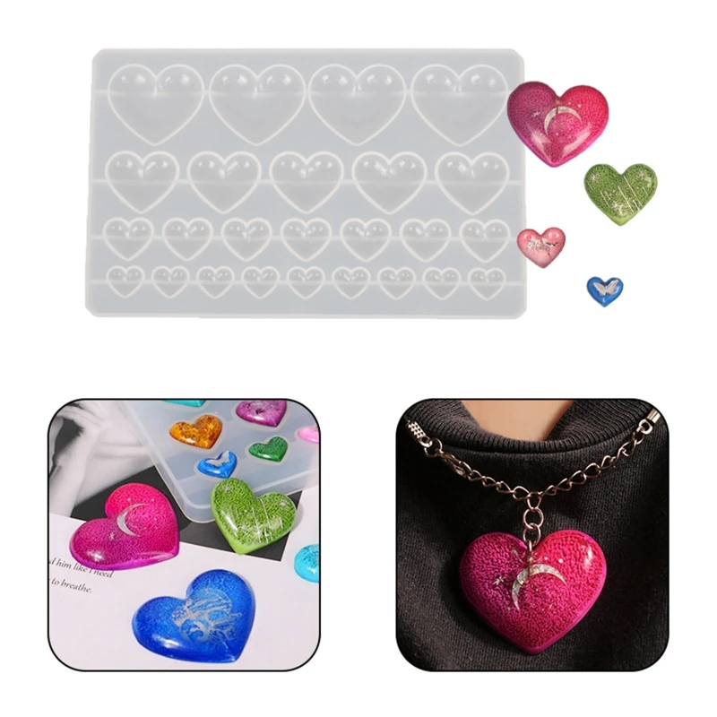 A52E Silikonform für DIY -Schlüsselbund Halskette Charms Epoxidharzschmuck – Detail 8