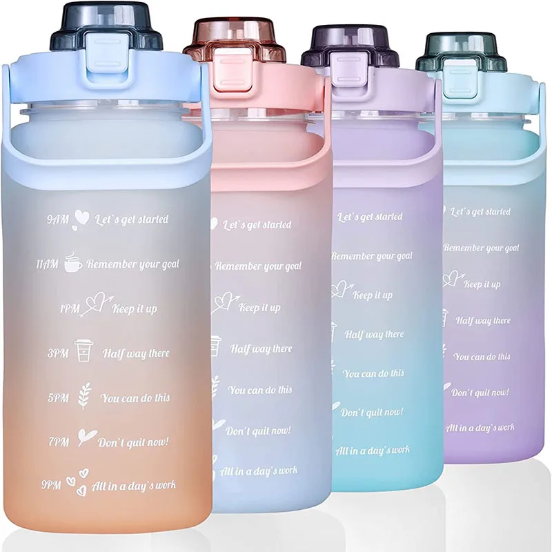 Botella De Agua 2L A Prueba De Fugas Para Corredores Y Deportes - Hidratación Portátil Con Paja Y Asa, Ideal Para Ciclismo, Gym, Fútbol Y Outdoor