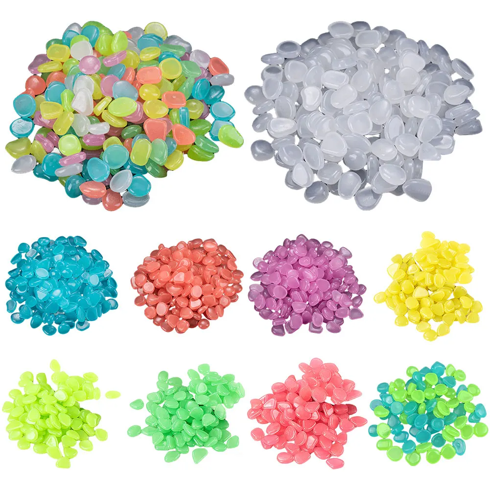 Glow stones 100/300Pcs non-toxic reusable for garden patio aquarium DIY decoration