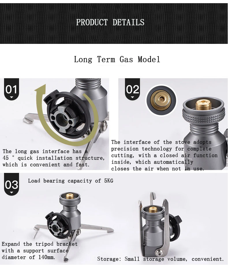 CPAMINGMOON Z23-CB Rocket Furnace Support Three Pin Adapter Long Gas Flat Gas Furnace Head Bracket Foldable Gas Hob Connector