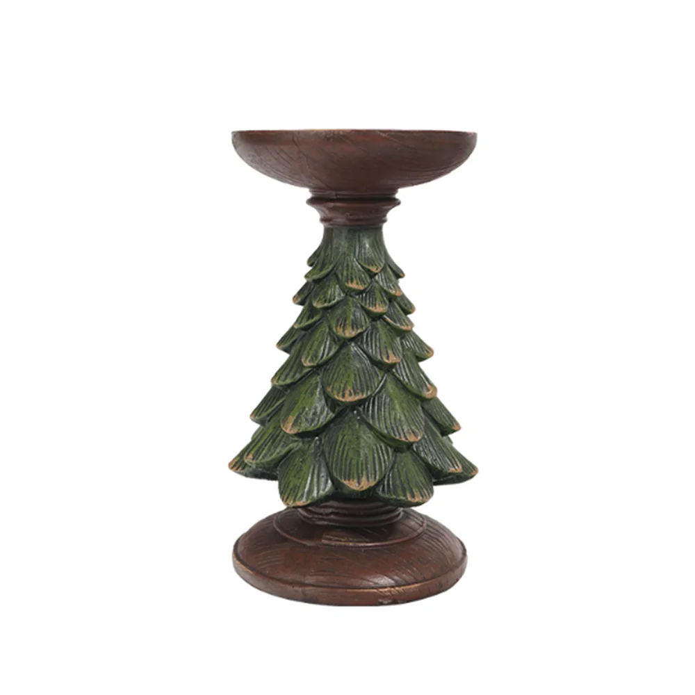 

Three Size 12 15.5 27.5Cm Christmas Tree Candlestick Festival Atmosphere Decorations Candle Shelf for Living Room Porch Tabletop