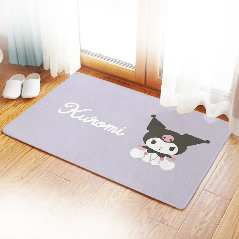 

Anime Sanrio Hello Kitty Kuromi Bathroom Toilet Water Absorbing Anti Skid Rubber Floor Mat Kawaii Cartoon Creative Carpet Gift