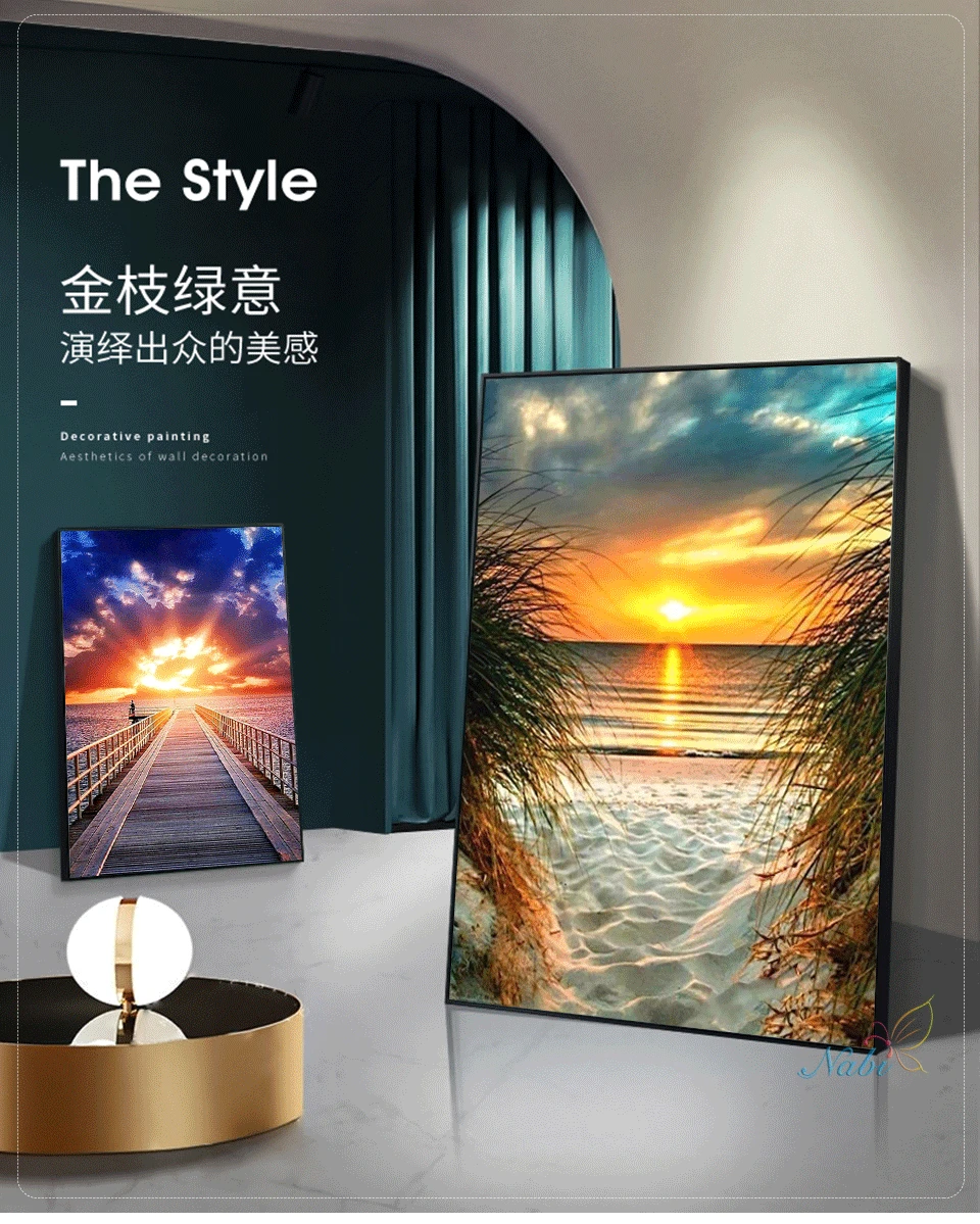 5D DIY Diamond Painting Landscape Sunset Sea Kit Full Drill Square Embroidery Mosaic Art Picture of Rhinestones Home Decor Gift diamond painting diamond art painting kit diamond painting set