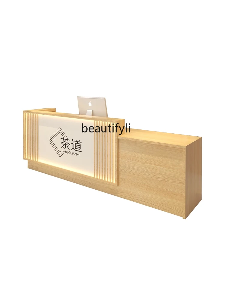 

New Chinese Style Bar Counter Cashier Retro Reception Counter Reception Health Club Restaurant Ear Cleaning Hot Pot B & B