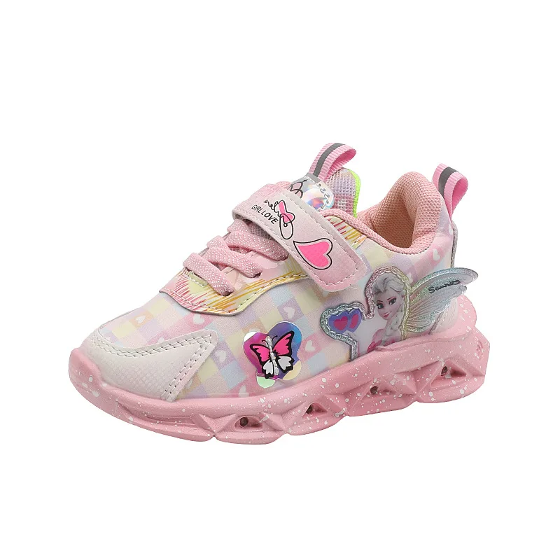 Disney Frozen LED Sneakers - Light-Up Casual Shoes for Girls