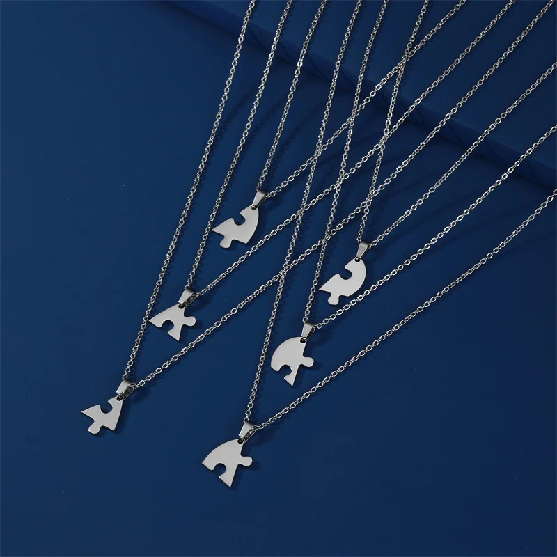 Herzförmige Anhänger-Halskette für Frauen und Mädchen, Edelstahl-Halsketten, Kette für Liebende, Freundschaft, personalisierte Familien-Geschenke, beste Geschenke – Detail 12