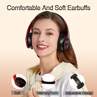 CATASSU Earphone Bluetooth Headphones Over Ear Stereo Wireless Headset Soft Leather Earmuffs Built-in Mic for PC/Cell Phones/TV - Image 3