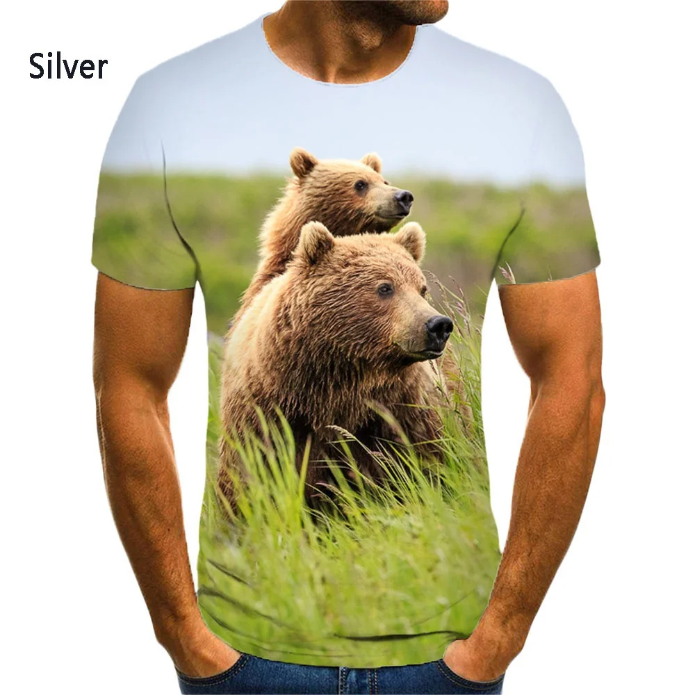 Men's Steam Punk Teddy Bear Print Casual Round Neck Short Sleeve T-shirt -  Temu