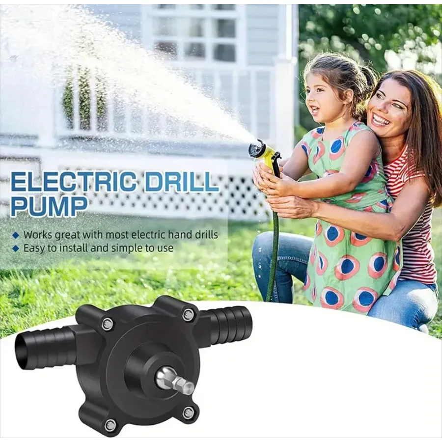 Self Priming Pump Portable Electric Drill Pump Self Priming Liquid Transfer Pumps Small Household Water Pump Garden Outdoor Tool