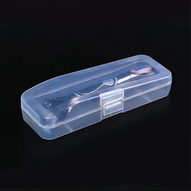 Boîte de Rangement Universelle pour Rasoir pour Homme, Boîtier en Plastique Transparent avec Poignée, Boîte de Rasage Écologique de Haute Qualité, 2 Pièces/Lot 2