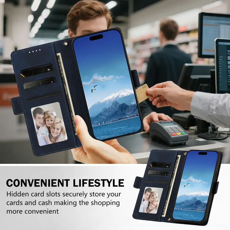 Leather Flip Case Wallet  with 360° Protection