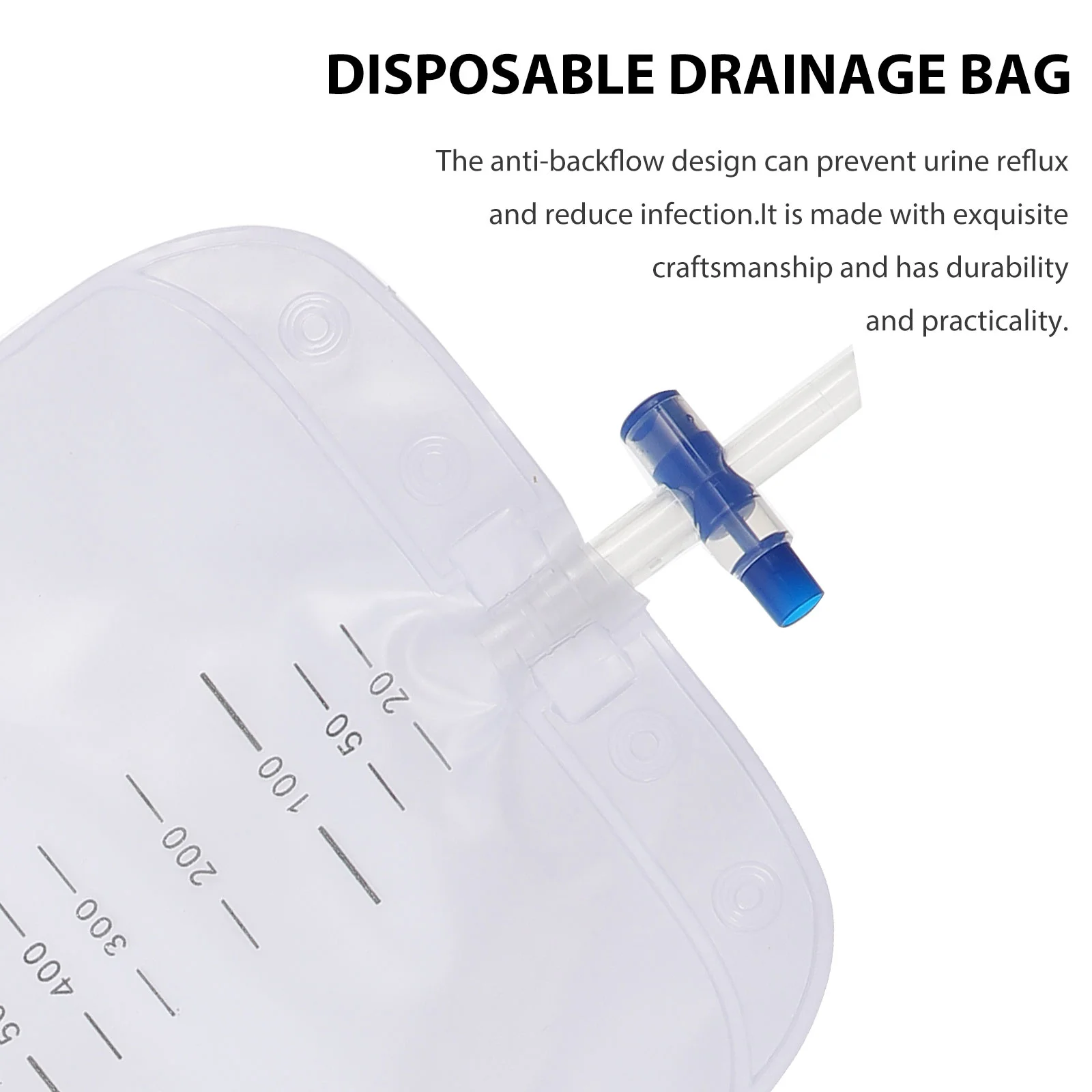 Anti Backflow Urine Collection Bag Portable Drainage Bag Patients Supplies PVC Urine Urological Consumables Health 4 Pcs