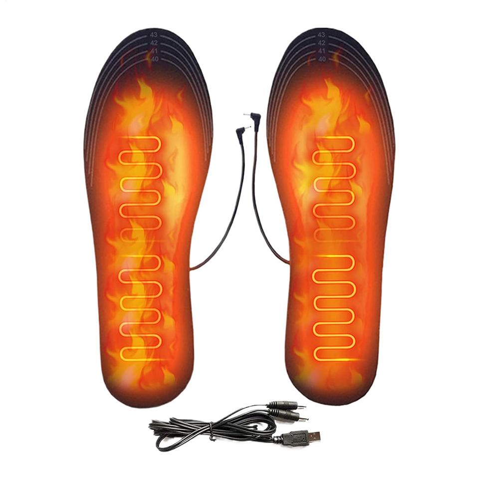 Heating Insoles Cuttable Warming Boot Inserts Electric Foot Warming Pad for Skiing Snowboarding Ice Fishing Hiking Cycling
