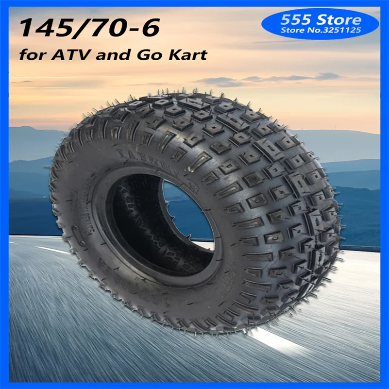 6 Inch ATV Tubeless Tire 145/70 6 Tire Four Wheel Vehcile for 50cc 70