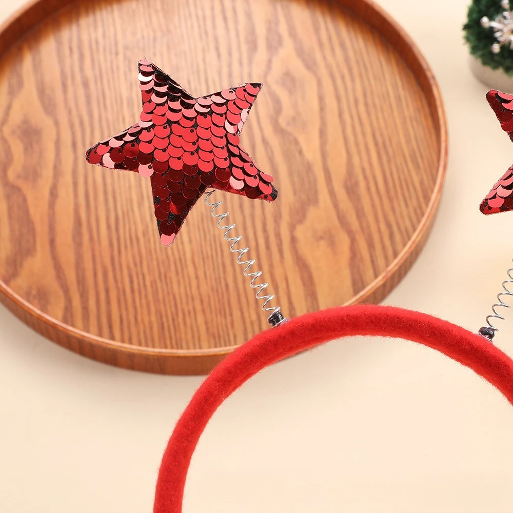 Christmas Pentagram Headband Santa Claus Snowman Cute Headband Holiday Adult and Children Headwear Headband