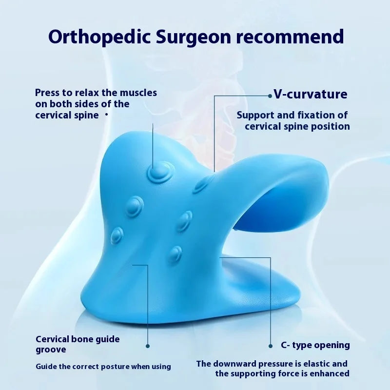 C-shaped Neck Shoulder Stretcher Relaxer Cervical Chiropractic Traction Device Pillow for Relief Cervical Spine Traction Tools