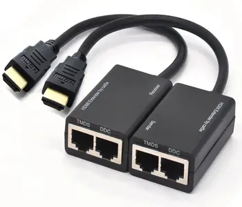 30M HDMI-compatibile Extender 1080P su RJ45 Cat5e Cat6 cavo LAN Ethernet Network HDTV Adapter Extender Repeater per PC TV