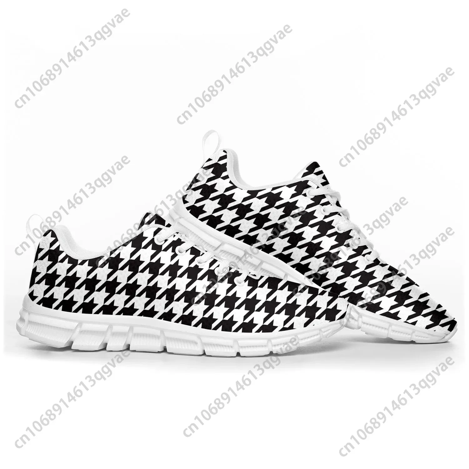 Houndstooth Pattern Pop Sports Shoes Mens Womens Teenager Kids Children Sneakers Casual Custom High Quality Couple Shoes White
