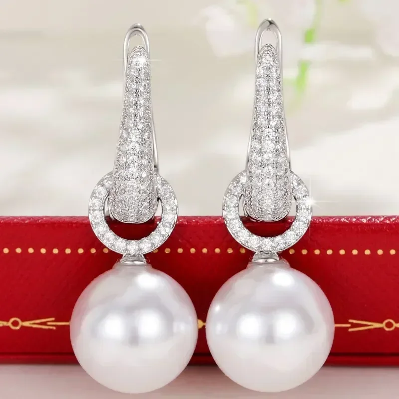2025 New Arrival Simulated Pearl Earrings Women Silver Color Fashion Versatile Female Ear Piercing Accessories Wedding Jewelry