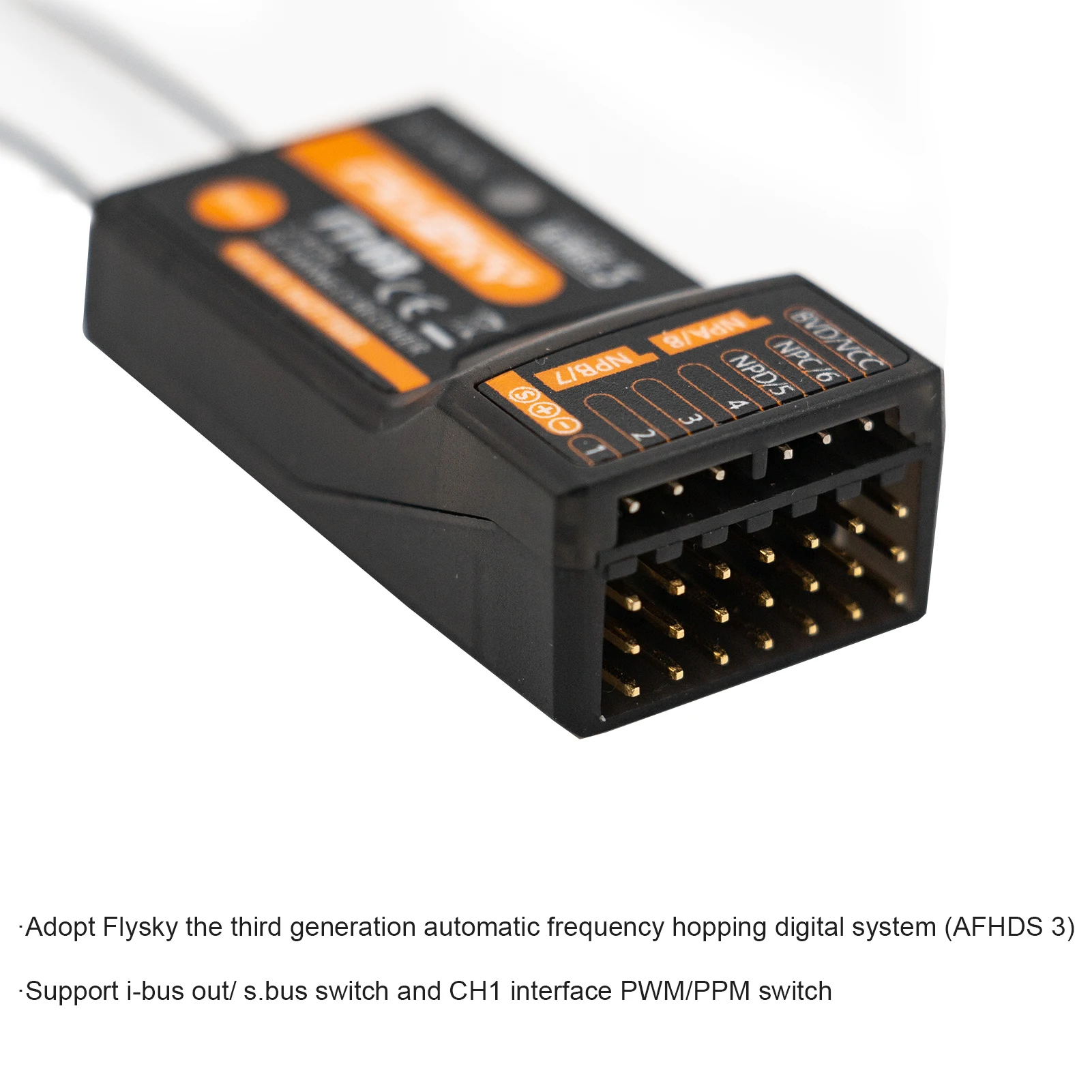 FlySky FTr8B 2.4GHz 8CH Receiver for RC Airplane Helicopter Fixed Wing Glider Vehicle Drone Dual Antenna for AFHDS3 Transmitters 3