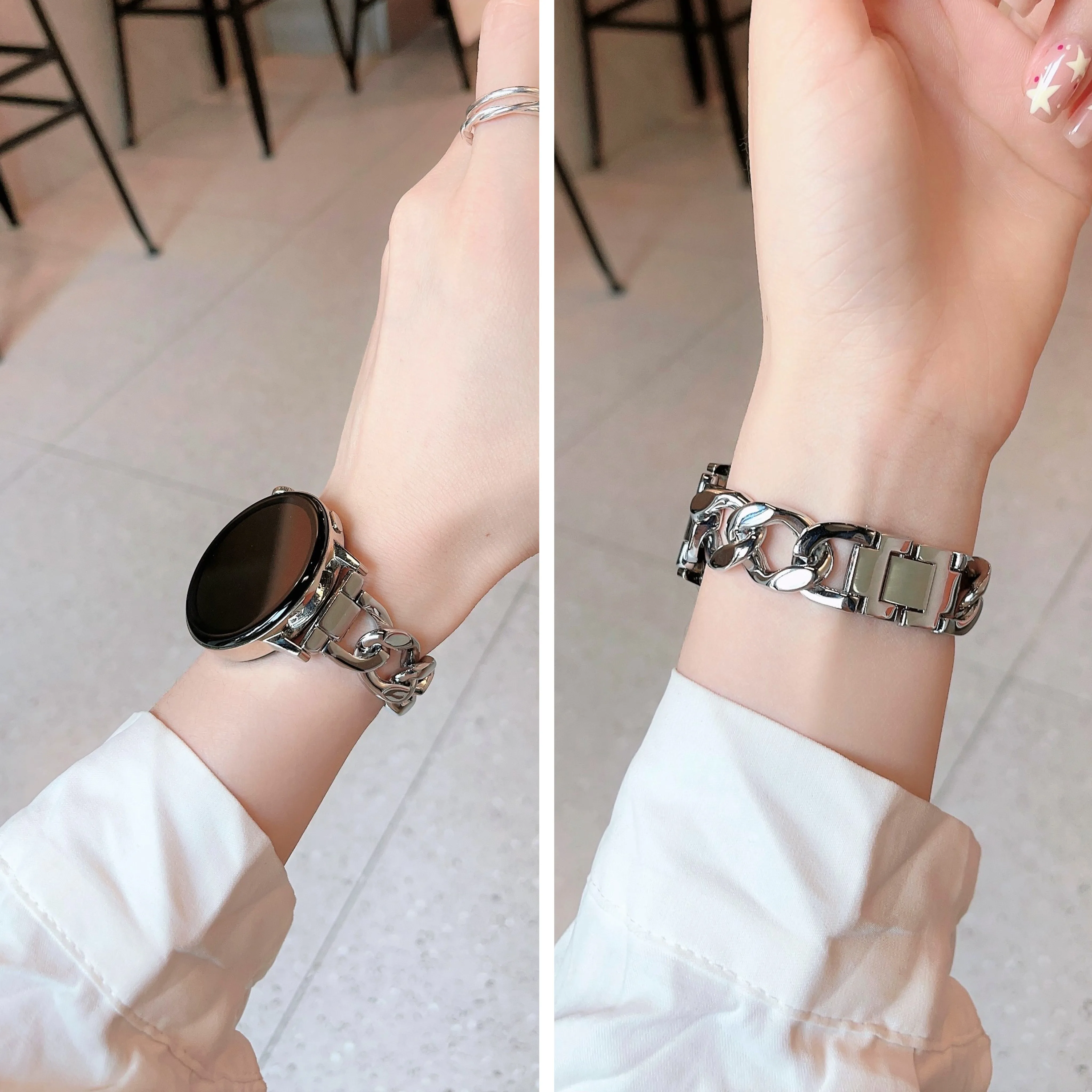 Sleek Metal Chain Bracelet - Premium 20mm/22mm Band