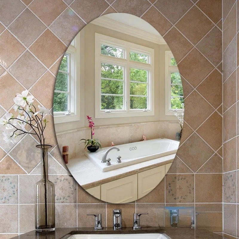 

Oval Vanity Mirror Self Haircut Decorative Girls Gold Cabinet Wall Mounted Mirror Bathroom Specchio Trucco Bath Mirror