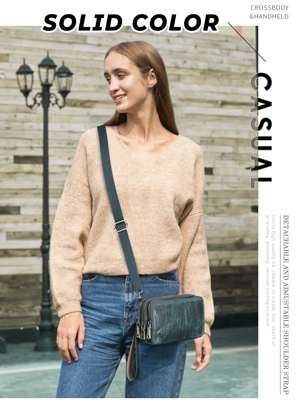CONTACT'S Clutch-Taschen aus echtem Leder für Herren, luxuriöse Designer-Umhängetasche, lange Geldbörse, Damentasche, Handtasche, Geldbörse, Handytasche – Detail 18