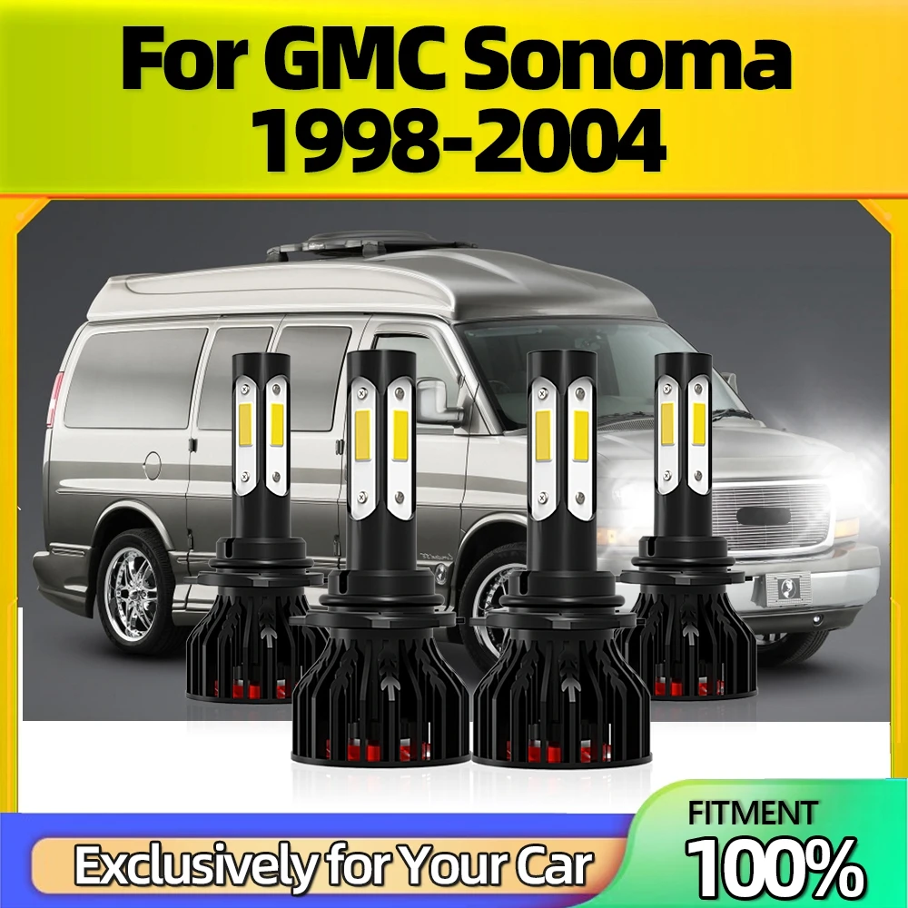 

KINGSOFE 4x Canbus LED Headlight Bulbs 9005 High 9006 28000LM Low Combo Auto Car Conversion Lamp IP68 For GMC Sonoma 1998-2004