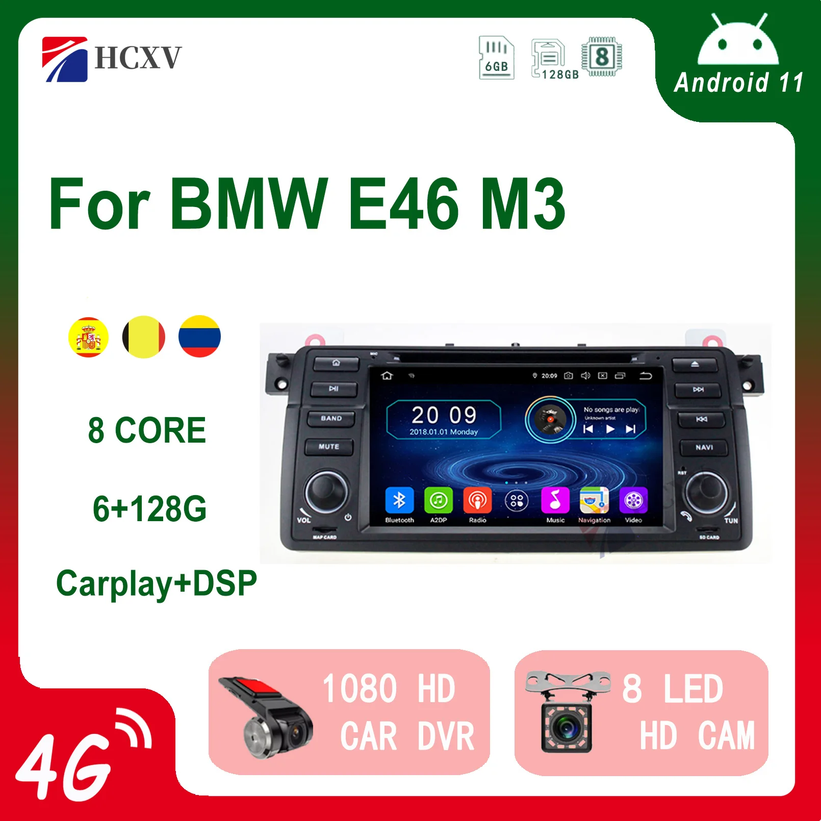 Hcxv Android Autoradio Stereo Per Bmw E46 M3 Stereo Car Navigation Sistema Multimediale Lettore Dvd Audio Gps Autoradio Altoparlanti