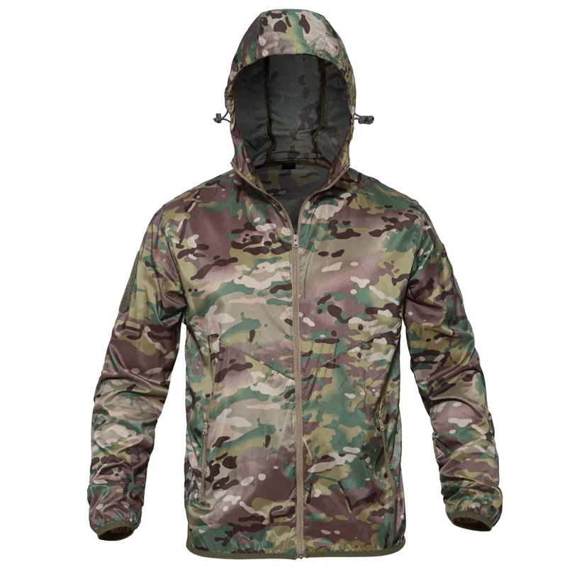 Camouflage Tactical Skin Jackets Men Ultra Light Quick Dry Combat Waterproof Coat Military Summer Fishing Suit Camping Clothing