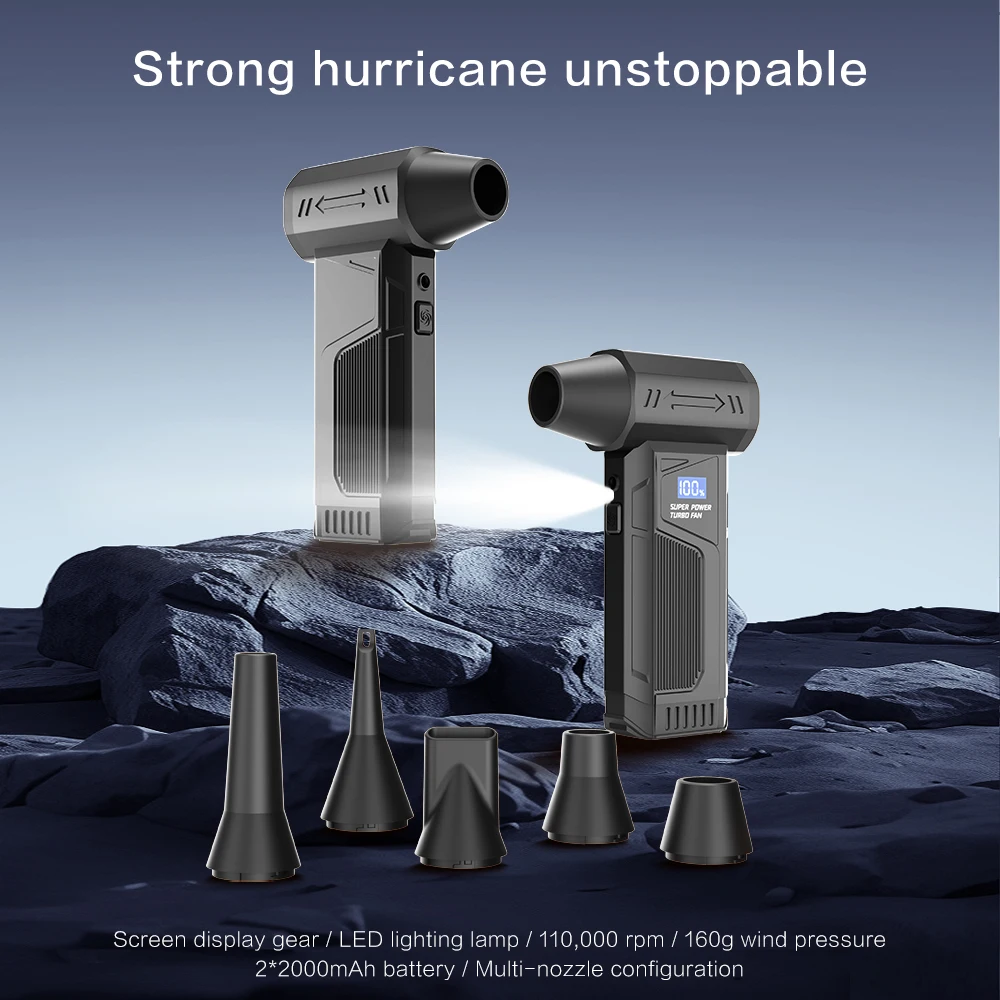 Portable Turbo Air Blower with LED Light for Outdoor Use