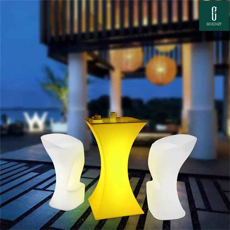 Rechargeable Luminous Coffee Table Remote Control Lighting Cocktail Table/chair for Home Bar Garden Decoration Bar Furniture