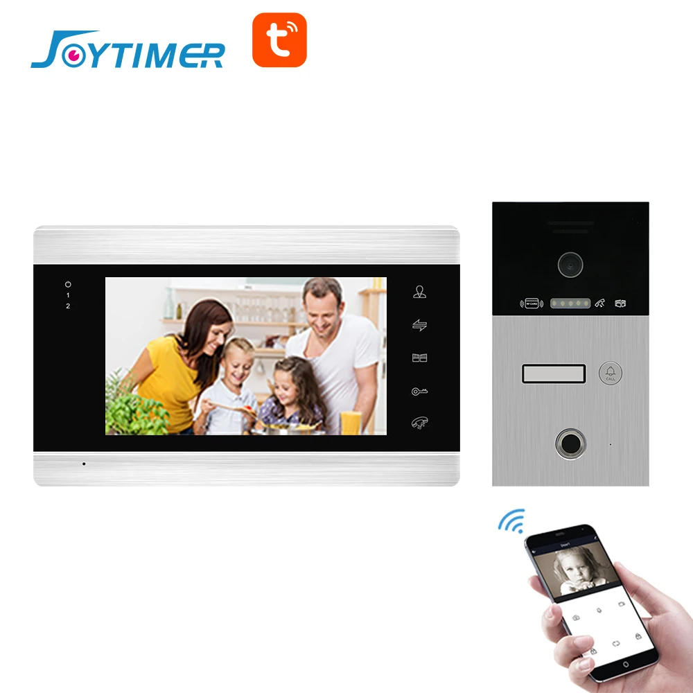 Tanie Joytimer wideodomofon do domowego odcisku palca WIFI wideodomofon bezkluczykowy System