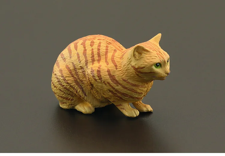 Solide Simulation Tier Modell Liegende Orange Katze Figur Nette Desktop Dekoration Mini ornament – Detail 4