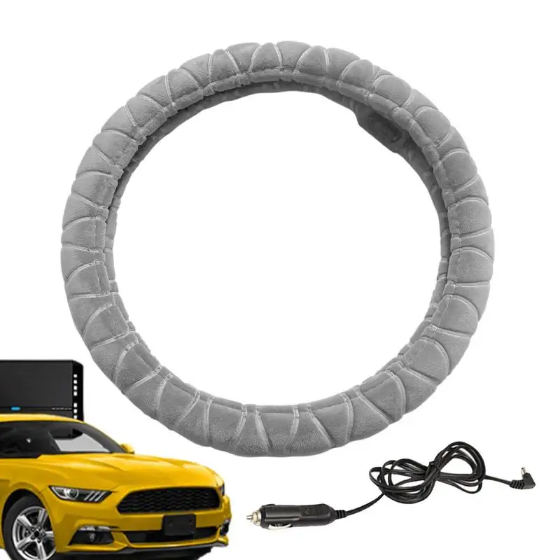 

37-39cm inch Car Heated Steering Wheel Cover Non-slip Quick Heating Steering Wheel Protector Cover for SUV and Cars Interior