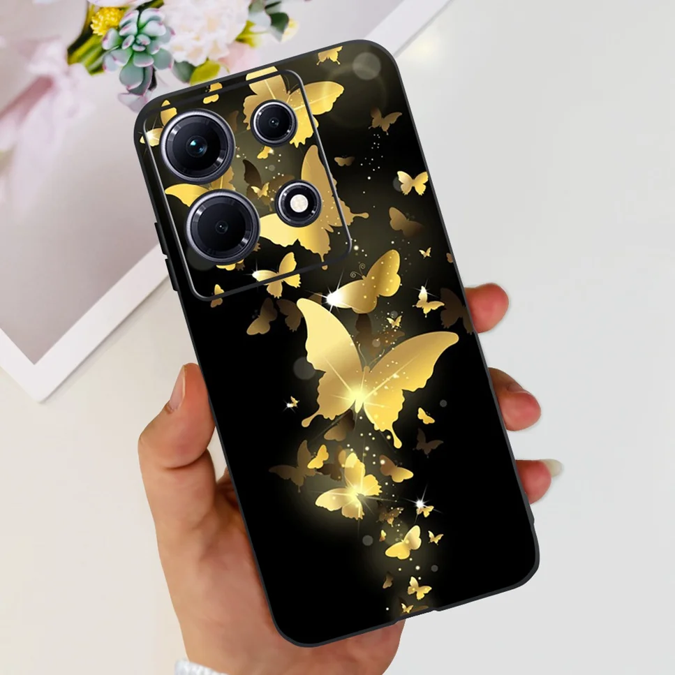 Black Silicone Cute Cat Cartoon Painted Case - Fashionable Protective Bumper Cover