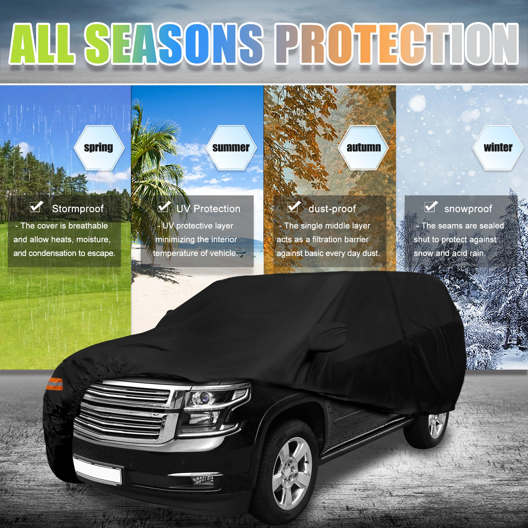 X Autohaux SUV Auto Abdeckungen für Chevrolet Tahoe 4 Tür 2007-2020  Wasserdicht Sun UV Regen Staub Wind Schnee schutz Abdeckung - AliExpress