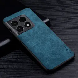 Deluxe PU Leather Scratch-Resistant Solid Color Phone Cover for OnePlus 10T (Dark Blue)