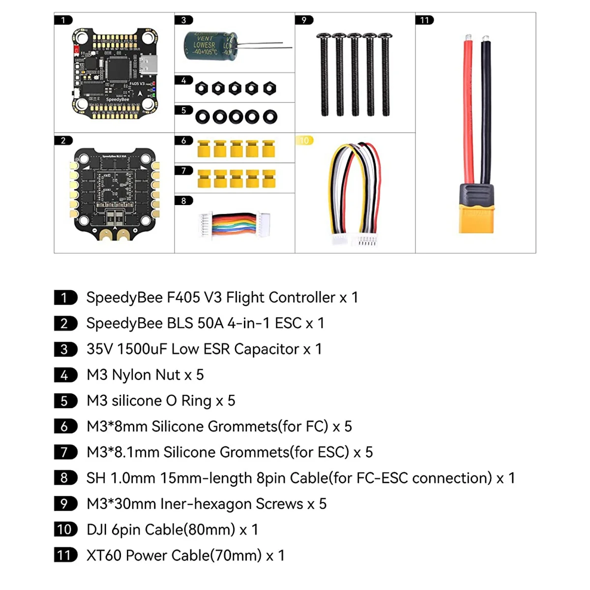 Speedy bee f4 flug controller stapel mit 4 in1 50a esc