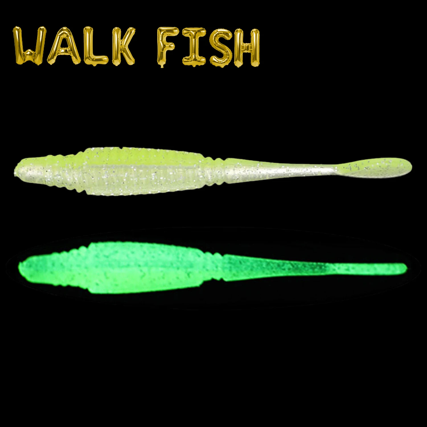 

WALK FISH 20 шт., 55 мм/0,75 г, мягкие приманки, яркий джиг для форели, искусственные морские черви
