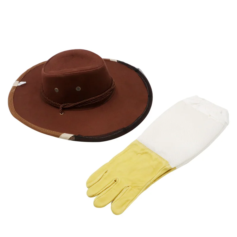

Beekeeping Protective Cowboy Hat & Anti Bee Beekeeper Gloves Breathable, Comfortable Design Beekeeper Clothing Cap Tool