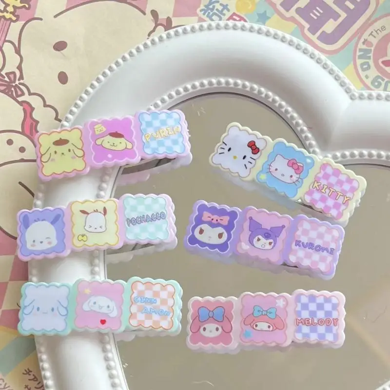 

Шпилька для волос Sanrio полачко мимелоди пурин Kuromi Cinnamoroll Bb, шпилька для волос с мультяшными персонажами, Детская шпилька для волос для девочек, аксессуары для волос