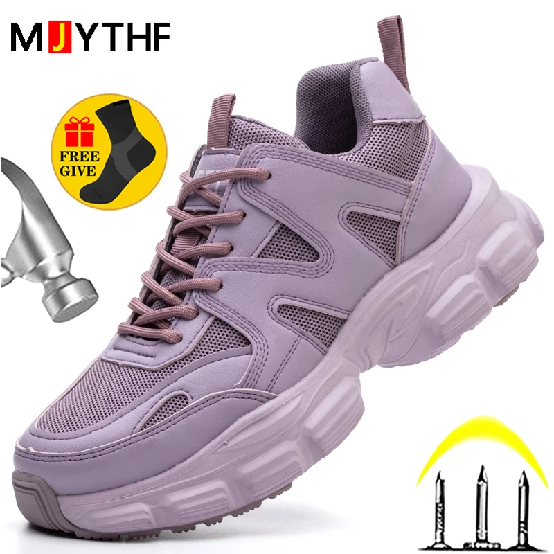 New Men Women Safety Shoes Anti-smash Anti-puncture Work Shoes Breathable Lightweight Work Sneakers Indestructible Shoes Boots