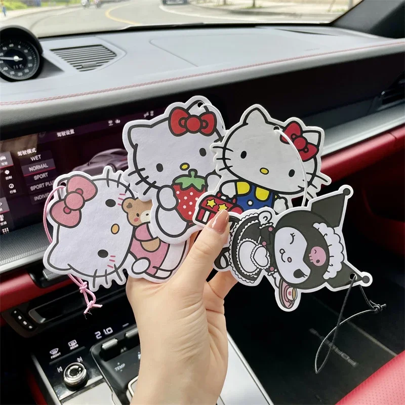 

Sanrio Kawaii Hello Kitty Car Aromatherapy Kuromi Cartoon Pendant Fragrance Piece Car Interior Pendant Car Interior Ornament