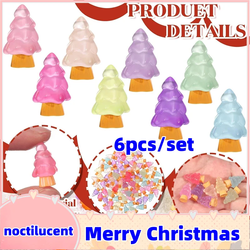 Luminous Figurine Miniature Noctilucent Christmas Tree Micro Landscape Ornaments for Home Decorations Tabletop