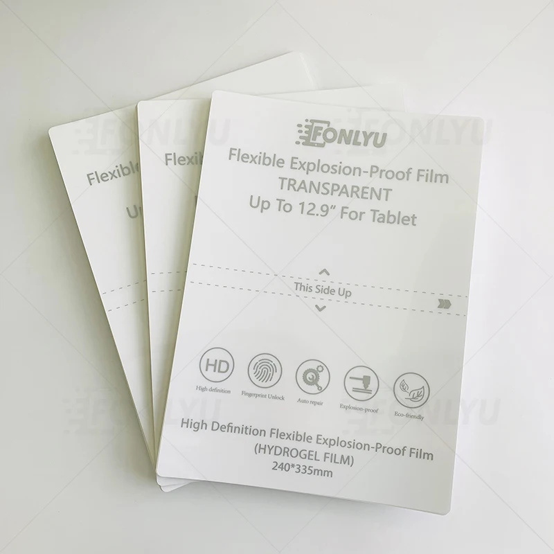 FONLYU 50pcs Flexible Smooth TPU Hydrogel Sheet Tablet Front Screen Back Glass Protective Sticker For Film Cutting Machine
