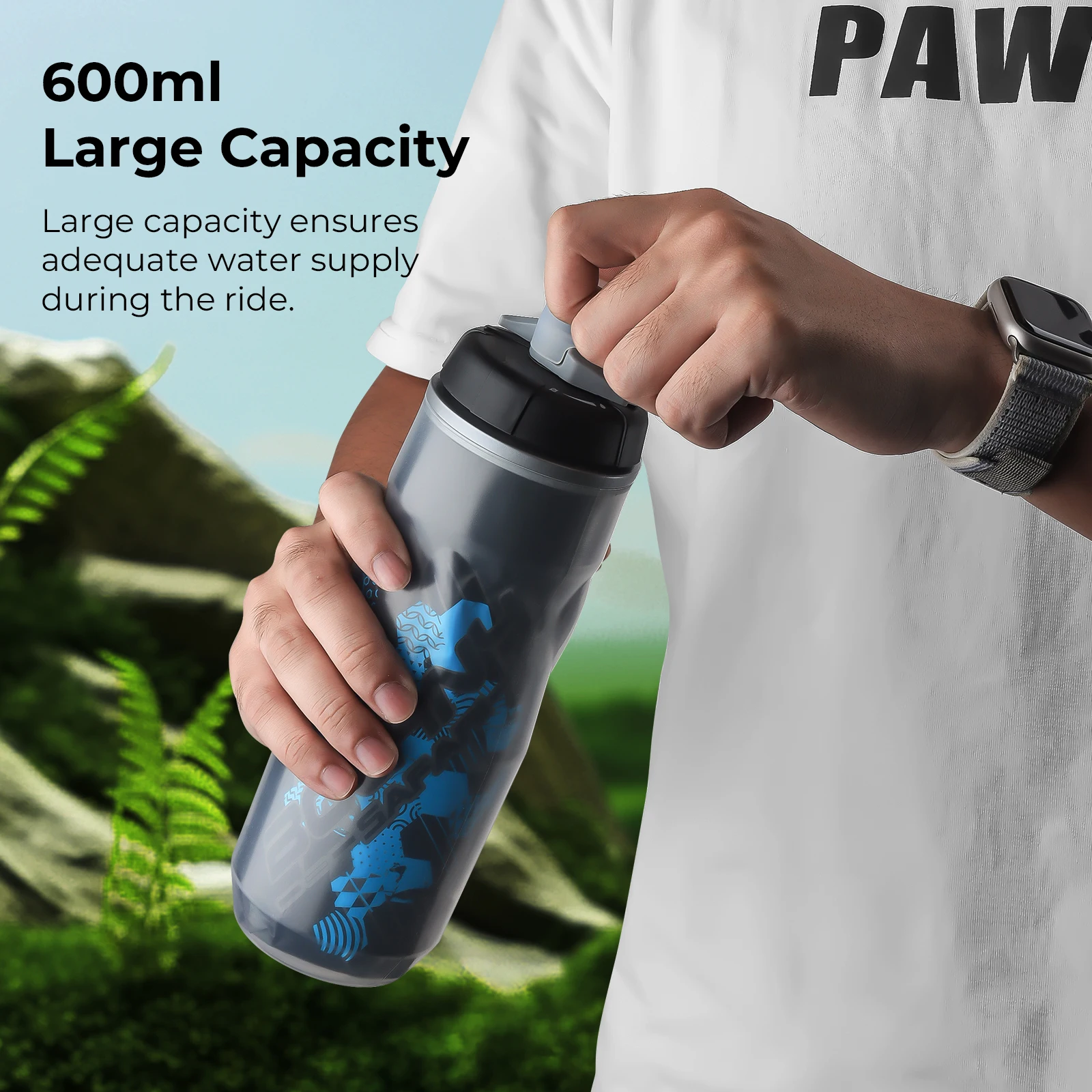 Bicycle 600ml Water Bottle Squeeze Out Water PP5 Double Layer Heat And Ice-Protected GYM Fitness Outdoor Sports Cup 1PC for BOLANY bicycle water bottle,water bottle,sports bottle
