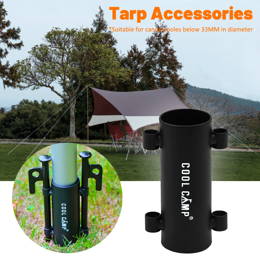 

Outdoor Awning Fishing Canopy Poles Holder Windproof Tarp Pole Fixed Holder to Strengthen Windproof Tent Awning Pole Accessories