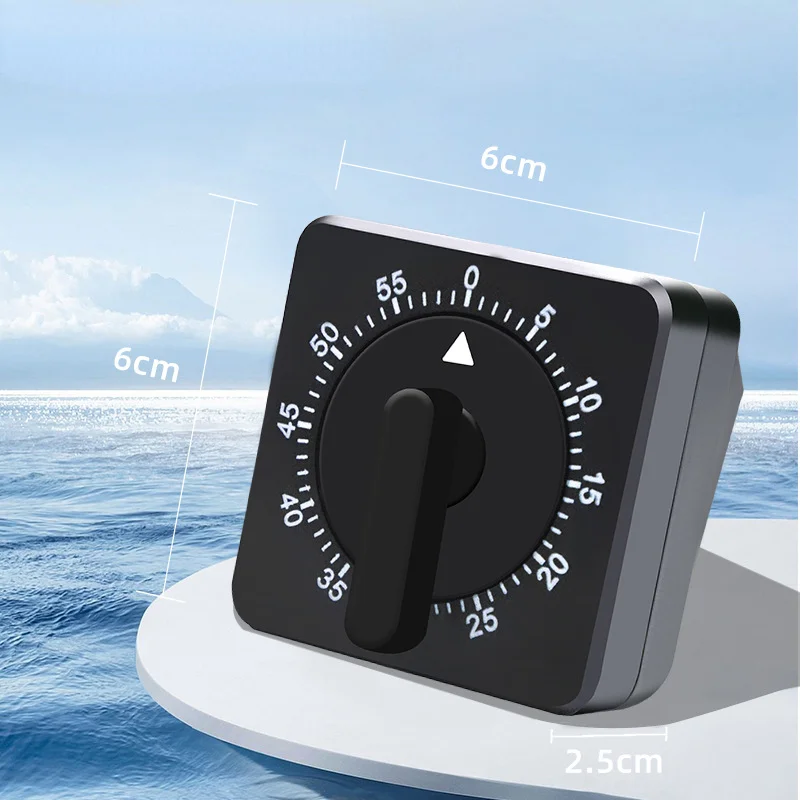 

60 Minutes Mechanical Timer Square Kitchen Cooking Baking Reminder Clock Digital Study Training Timer Countdown Stopwatch